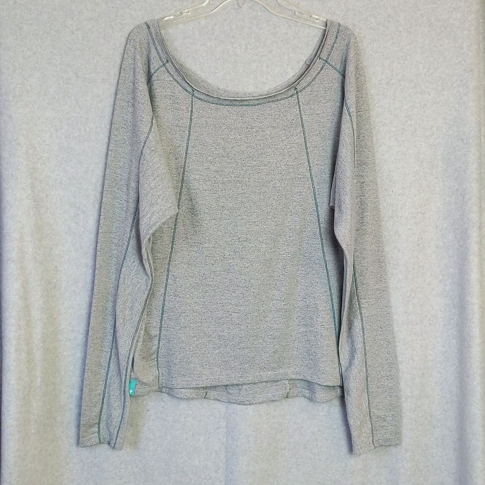 Bloom Gray Long Sleeve Yoga Cozy Comfy Lounge Athletic Top Women's L
